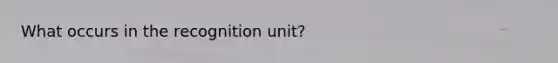 What occurs in the recognition unit?