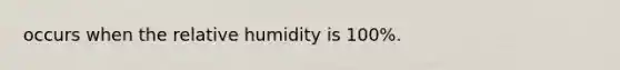 occurs when the relative humidity is 100%.