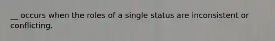 __ occurs when the roles of a single status are inconsistent or conflicting.