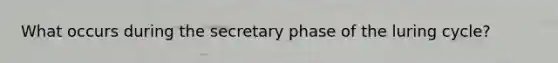 What occurs during the secretary phase of the luring cycle?