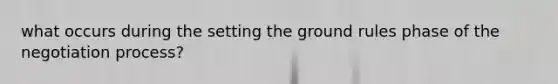 what occurs during the setting the ground rules phase of the negotiation process?