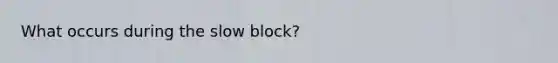 What occurs during the slow block?