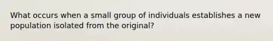 What occurs when a small group of individuals establishes a new population isolated from the original?