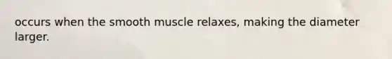 occurs when the smooth muscle relaxes, making the diameter larger. ​