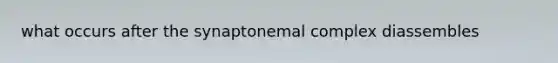 what occurs after the synaptonemal complex diassembles