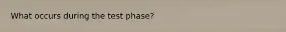 What occurs during the test phase?