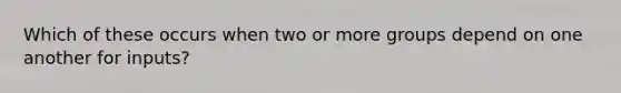 Which of these occurs when two or more groups depend on one another for inputs?