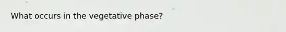 What occurs in the vegetative phase?