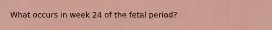 What occurs in week 24 of the fetal period?