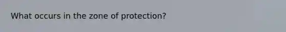 What occurs in the zone of protection?