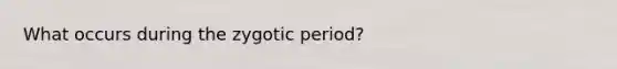 What occurs during the zygotic period?