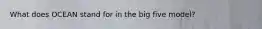 What does OCEAN stand for in the big five model?