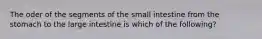 The oder of the segments of the small intestine from the stomach to the large intestine is which of the following?