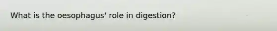 What is the oesophagus' role in digestion?