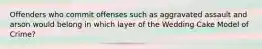 Offenders who commit offenses such as aggravated assault and arson would belong in which layer of the Wedding Cake Model of Crime?