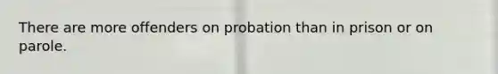 There are more offenders on probation than in prison or on parole.