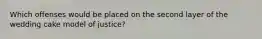 Which offenses would be placed on the second layer of the wedding cake model of justice?