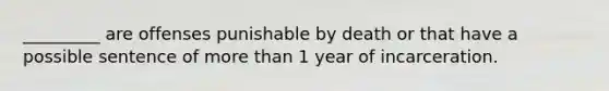 _________ are offenses punishable by death or that have a possible sentence of more than 1 year of incarceration.