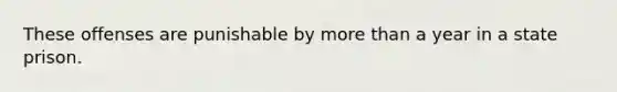 These offenses are punishable by more than a year in a state prison.