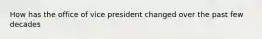 How has the office of vice president changed over the past few decades