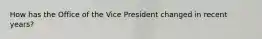 How has the Office of the Vice President changed in recent years?