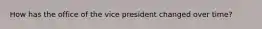 How has the office of the vice president changed over time?