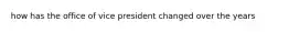 how has the office of vice president changed over the years