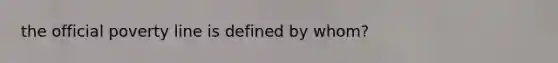 the official poverty line is defined by whom?