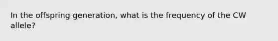 In the offspring generation, what is the frequency of the CW allele?