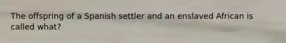 The offspring of a Spanish settler and an enslaved African is called what?