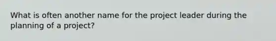 What is often another name for the project leader during the planning of a project?