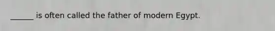 ______ is often called the father of modern Egypt.