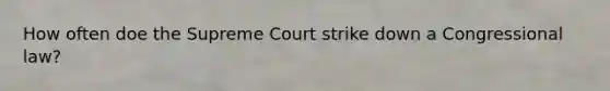 How often doe the Supreme Court strike down a Congressional law?