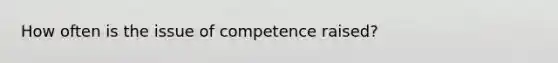 How often is the issue of competence raised?