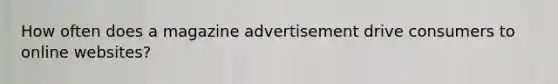 How often does a magazine advertisement drive consumers to online websites?