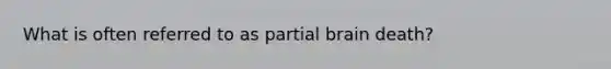 What is often referred to as partial brain death?