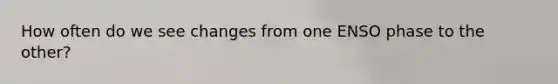 How often do we see changes from one ENSO phase to the other?