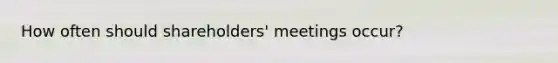 How often should shareholders' meetings occur?