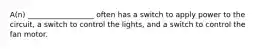 A(n) __________________ often has a switch to apply power to the circuit, a switch to control the lights, and a switch to control the fan motor.