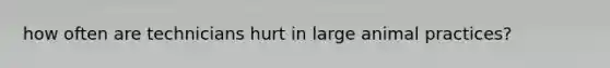 how often are technicians hurt in large animal practices?