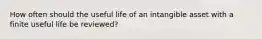 How often should the useful life of an intangible asset with a finite useful life be reviewed?