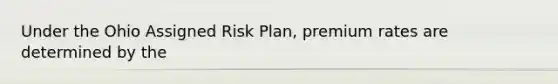 Under the Ohio Assigned Risk Plan, premium rates are determined by the