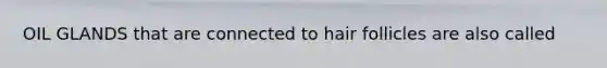 OIL GLANDS that are connected to hair follicles are also called