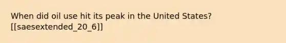 When did oil use hit its peak in the United States? [[saesextended_20_6]]