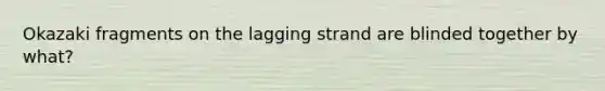 Okazaki fragments on the lagging strand are blinded together by what?