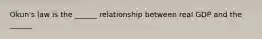 Okun's law is the ______ relationship between real GDP and the ______