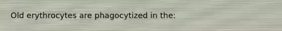 Old erythrocytes are phagocytized in the: