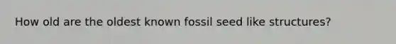 How old are the oldest known fossil seed like structures?