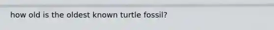 how old is the oldest known turtle fossil?