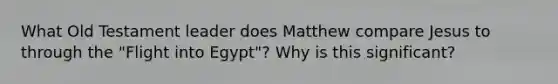 What Old Testament leader does Matthew compare Jesus to through the "Flight into Egypt"? Why is this significant?